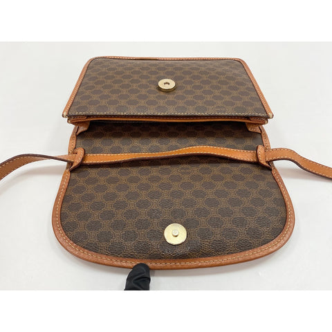 CELINE Shoulder Bag PVC Brown WS33022