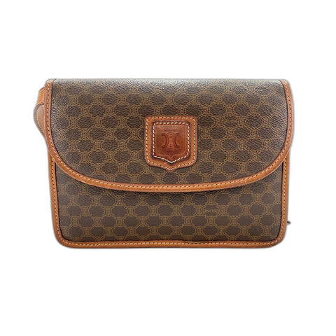 CELINE Shoulder Bag PVC Brown WS33022