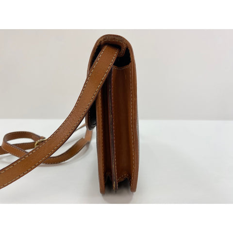 CELINE Shoulder Bag PVC Brown WS33022