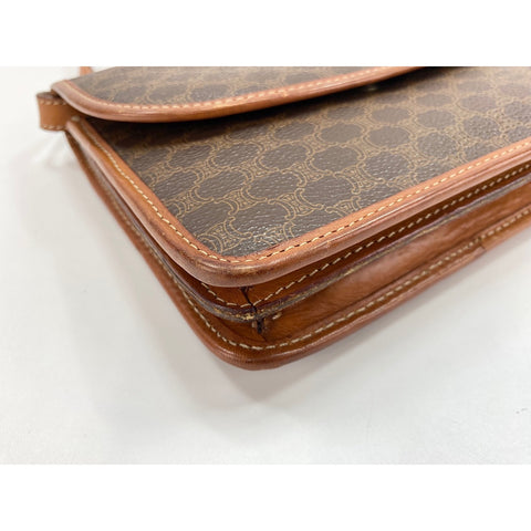CELINE Shoulder Bag PVC Brown WS33022