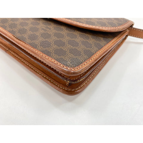 CELINE Shoulder Bag PVC Brown WS33022