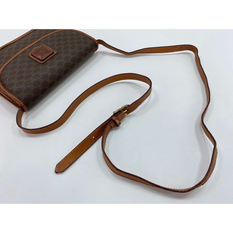 CELINE Shoulder Bag PVC Brown WS33022