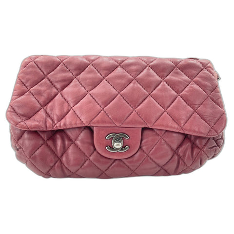 CHANEL Matelasse Shoulder Bag lambskin wine-red WS33023