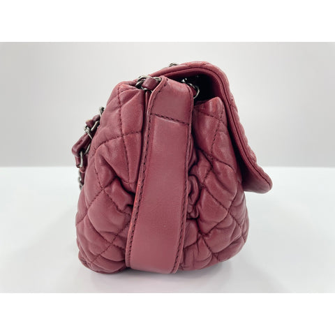 CHANEL Matelasse Shoulder Bag lambskin wine-red WS33023