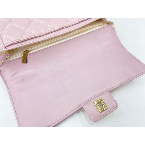 CHANEL Matrasse Handbag lambskin pink WS33024