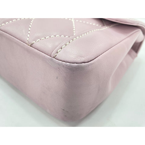 CHANEL Matelasse Handbag lambskin pink WS33024