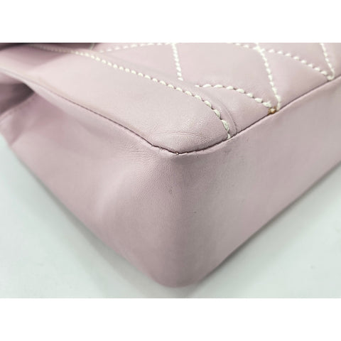 CHANEL Matelasse Handbag lambskin pink WS33024