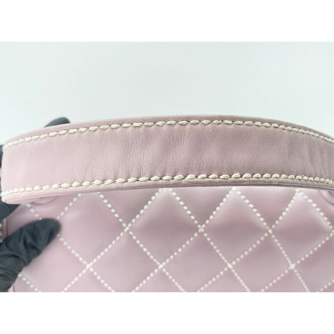 CHANEL Matelasse Handbag lambskin pink WS33024