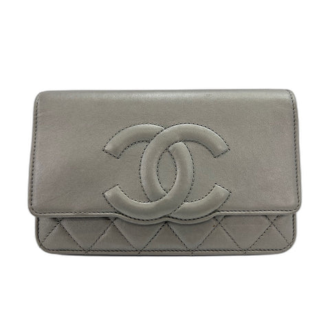 CHANEL Matrasse Shoulder Bag lambskin Silver WS33025