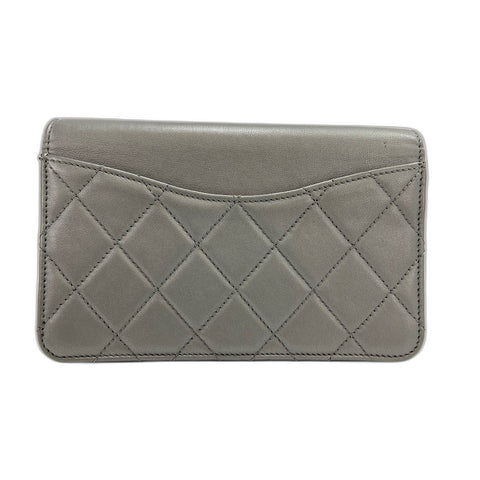 CHANEL Matrasse Shoulder Bag lambskin Silver WS33025