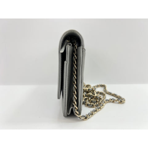 CHANEL Matrasse Shoulder Bag lambskin Silver WS33025