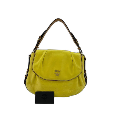 MCM Shoulder Bag leather yellow WS33028