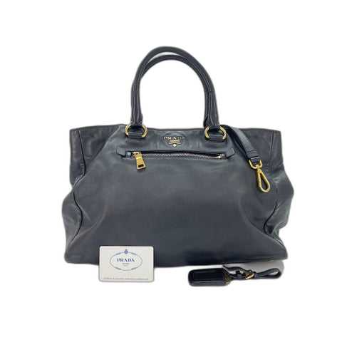 PRADA Tote Bag leather black WS33029