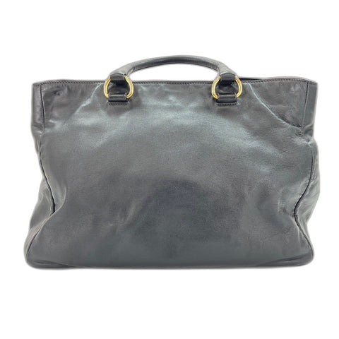PRADA Tote Bag leather black WS33029
