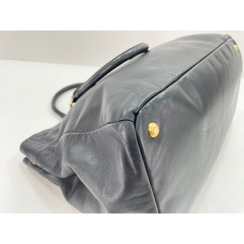 PRADA Tote Bag leather black WS33029