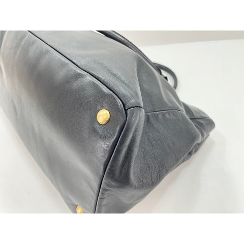 PRADA Tote Bag leather black WS33029
