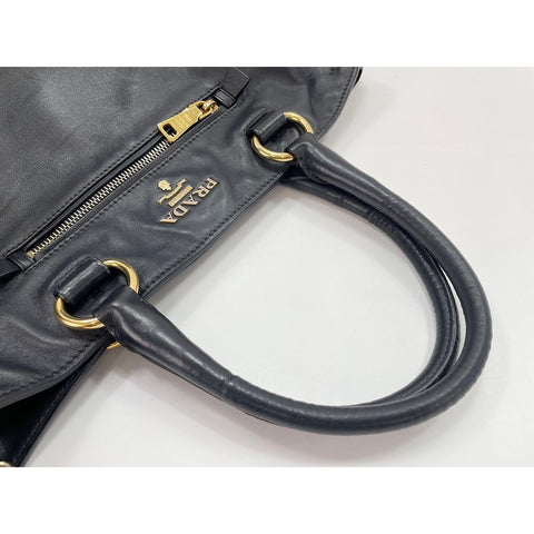 PRADA Tote Bag leather black WS33029