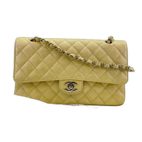 CHANEL Matelasse double flap Shoulder Bag yellow WS33032