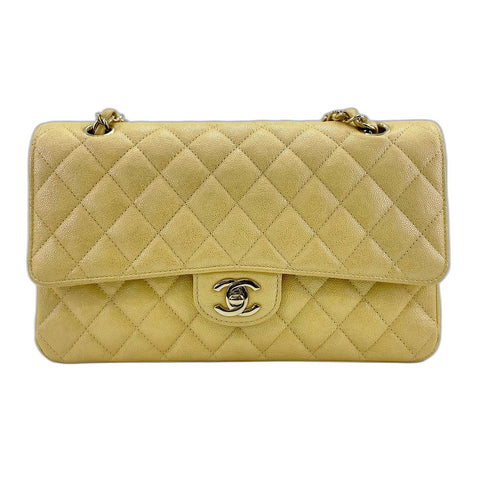 CHANEL Mattasse double flap Shoulder Bag yellow WS33032