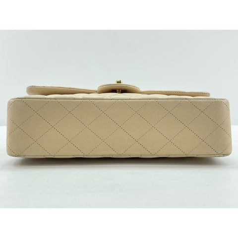 CHANEL Matelasse double flap Shoulder Bag lambskin beige WS33034