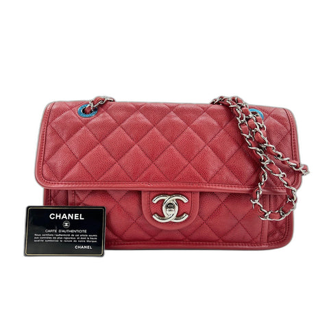 CHANEL French Riviera Shoulder Bag Red WS33039