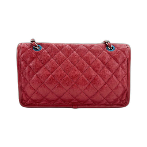 CHANEL French Riviera Shoulder Bag Red WS33039
