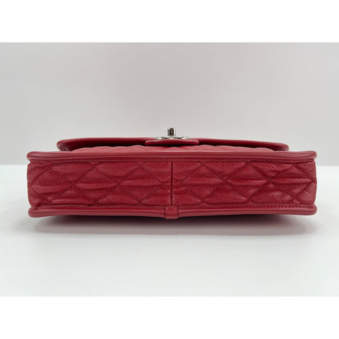 CHANEL French Riviera Shoulder Bag Red WS33039