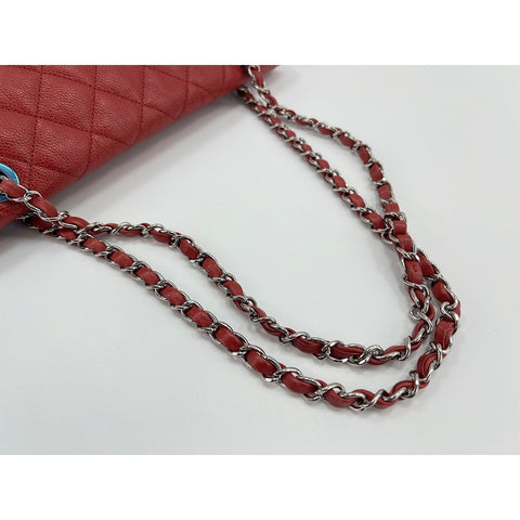 CHANEL French Riviera Shoulder Bag Red WS33039