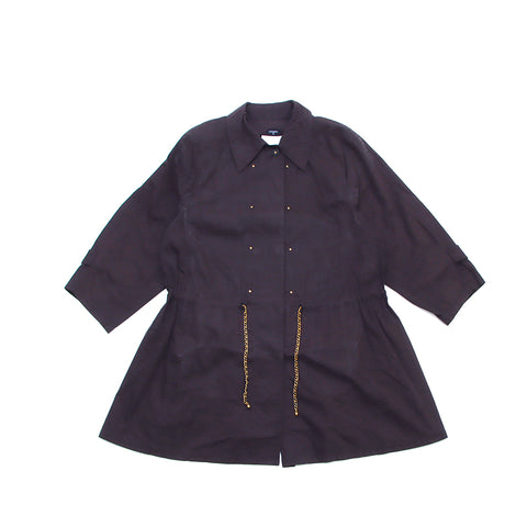 CHANEL COCO Button Coco Ball Court Size 36 1990 coat cotton black WS3303