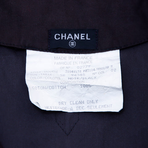 CHANEL COCO Button Coco Ball Court Size 36 1990 coat cotton black WS3303