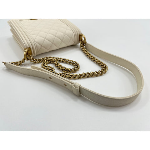 CHANEL Boy Chanel vertical Shoulder Bag white WS33040