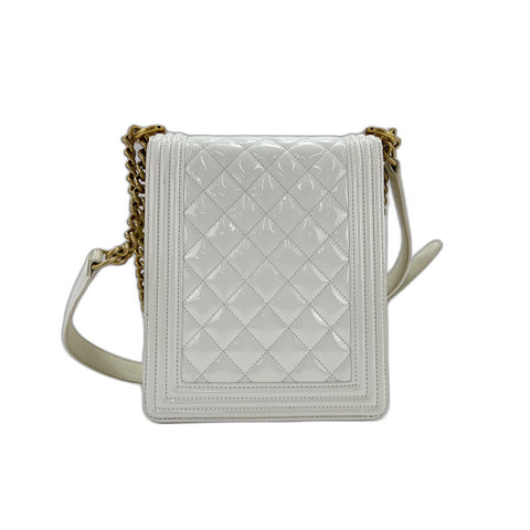 CHANEL Boy chanel Shoulder Bag Patent leather white WS33041