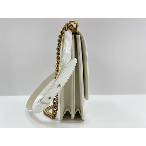 CHANEL Boy chanel Shoulder Bag Patent leather white WS33041