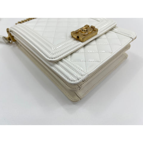 CHANEL Boy chanel Shoulder Bag Patent leather white WS33041