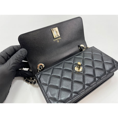 CHANEL Trendy CC Shoulder Bag lambskin black WS33042