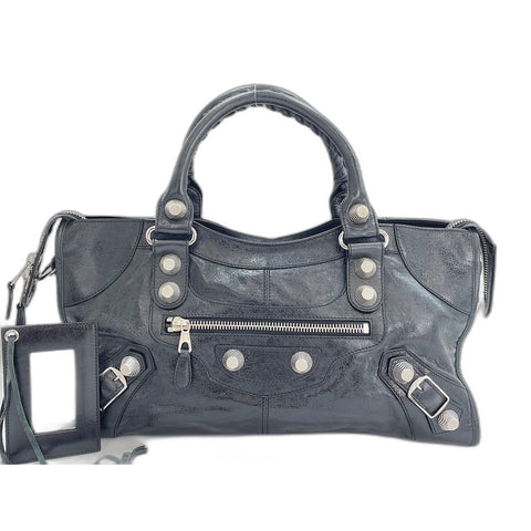 BALENCIAGA Giant City Boston bag leather black WS33043