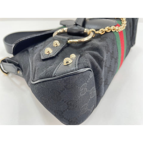 GUCCI Horsebit Handbag black WS33044