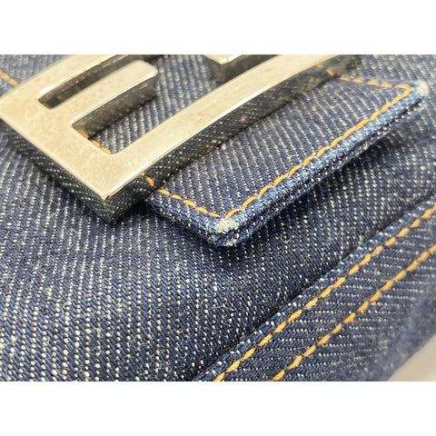 FENDI Mamma bucket Handbag denim Navy WS33048