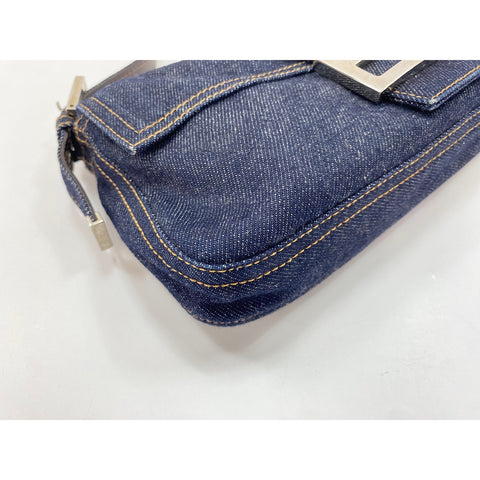 FENDI Mamma bucket Handbag denim Navy WS33048