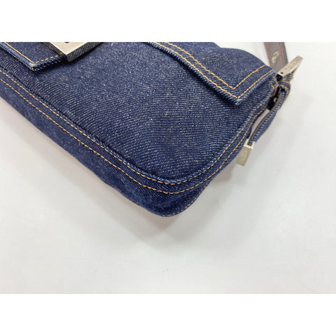 FENDI Mamma bucket Handbag denim Navy WS33048