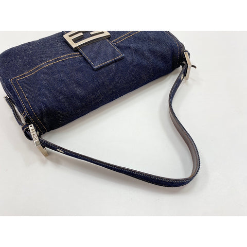 FENDI Mamma bucket Handbag denim Navy WS33048