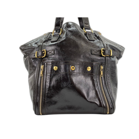 YVES SAINT LAURENT Downtown Shoulder Bag enamel Brown WS33050