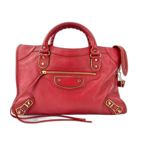 BALENCIAGA Classic Metallic Edge Shoulder Bag leather Red WS33054