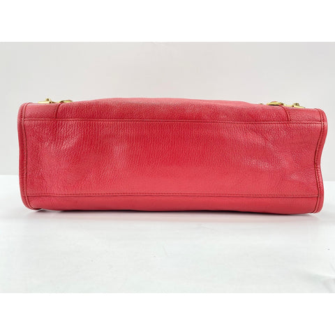 BALENCIAGA Classic Metallic Edge Shoulder Bag leather Red WS33054