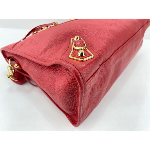 BALENCIAGA Classic Metallic Edge Shoulder Bag leather Red WS33054
