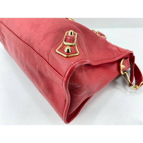 BALENCIAGA Classic Metallic Edge Shoulder Bag leather Red WS33054