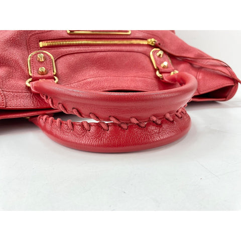 BALENCIAGA Classic Metallic Edge Shoulder Bag leather Red WS33054