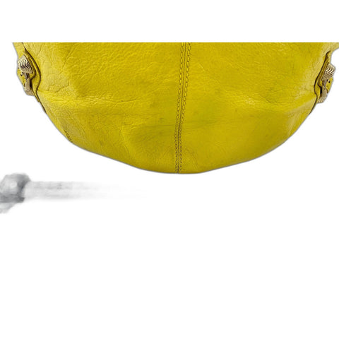 BALENCIAGA Giant Pompon Shoulder Bag leather yellow WS33055