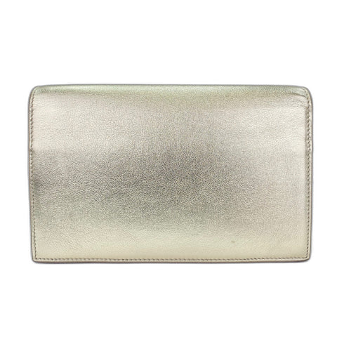 YVES SAINT LAURENT envelope Shoulder Bag leather gold WS33067