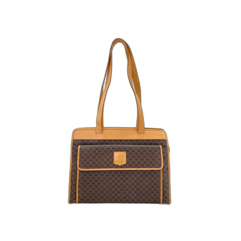 CELINE Shoulder Bag PVC Brown WS33068